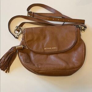 Authentic Michael Kors Bedford Tassel Leather Crossbody bag - Luggage Brown